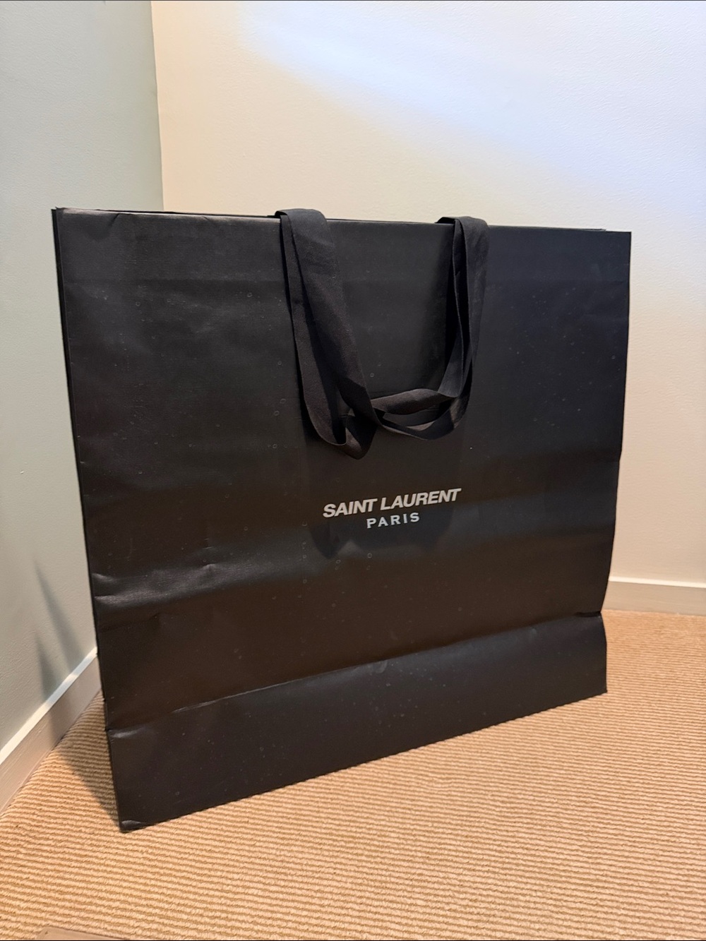 Huge SAINT LAURENT Paris shopping bag black designer logo extra large XL